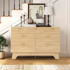 Commode à 7 tiroirs pour chambre à coucher, commode moderne du milieu du siècle, commode à tiroirs cannelée, meuble TV, organisateur de rangement pour salon, couloir, entrée