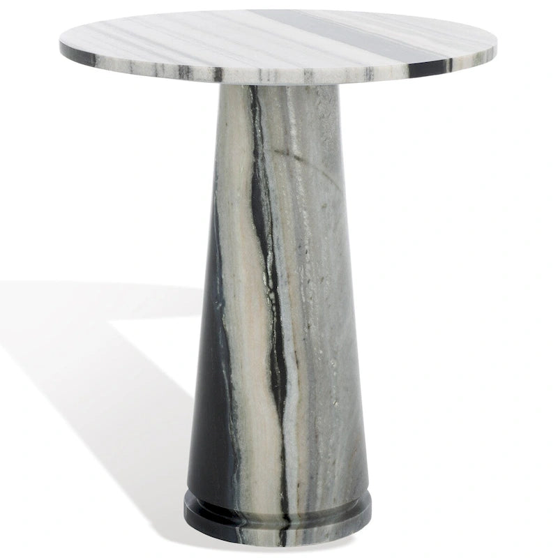 Table d'appoint ronde haute en marbre SAFAVIEH Couture Ghicu - 56 cm L x 53 cm P x 61 cm H - 21Wx21Dx24H