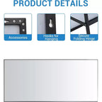 Miroir sur pied 76x34, miroir intégral pour chambre ou vestiaire, peut être autonome, suspendu ou appuyé contre le mur