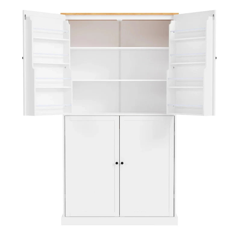 Garde-manger de cuisine autoportant avec 2 tiroirs, meuble de rangement avec 8 étagères de porte, armoires avec 2 étagères réglables