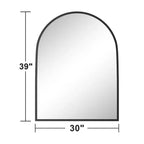2 Pièces 39 po H X 30 po L Cadre de Miroir Mural en Alliage d'Aluminium Noir Finement Bordé à Angle Droit Arché