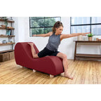 Fauteuil inclinable Avana pour l'étirement et la relaxation, pieds en bois d'hévéa, similicuir - Gris sous-marin