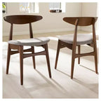 Ensemble de salle à manger 6 pièces Flora avec banc et chaises rembourrés en bois de style moderne du milieu du siècle - Baxton Studio