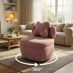 Fauteuil pivotant à 360° avec rangement dissimulé, fauteuil baquet ergonomique avec revêtement moelleux pour salon, chambre et bureau