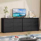 Commode haute et moderne à 6 tiroirs en bois avec plateau large - Chiffonnier à grande capacité pour Chambre, Salon, Couloir et Rangement de Chambre d'Enfant