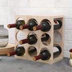 Présentoir à Vin Empilable en Bois Naturel pour Comptoir