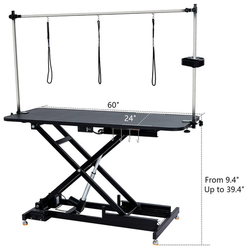 Table de toilettage hydraulique pour chien réglable en hauteur (60 cm)