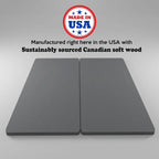 ONETAN, Sommier tapissier fendu de 3,8 cm pour matelas/support de lit - Entièrement assemblé, confort et soutien améliorés, gris