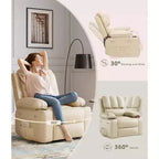 Fauteuil inclinable manuel, canapé inclinable en cuir PU, fauteuil moderne et confortable pour chambre ou salon, fauteuil inclinable en cuir pour adultes