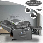 Fauteuil inclinable massant et chauffant en cuir, assise large et durable