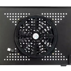 Table pliable portable multifonctionnelle rotative à 360° avec ventilateur et souris, noire
