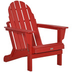 Chaise Outsunny Adirondack Pliante, Chaises de Plage Longues en Plastique HDPE Tout Temps pour Patio, Terrasse et Mobilier de Jardin