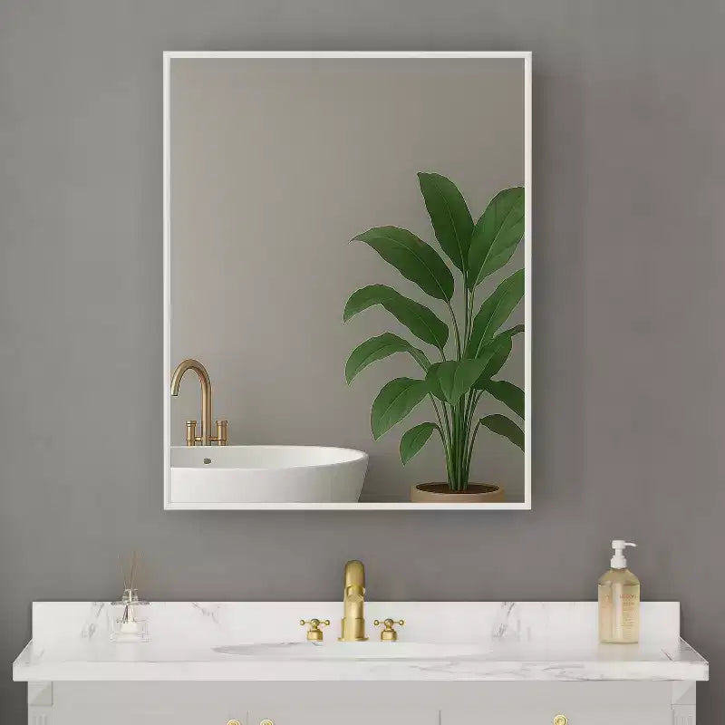 Armoire à pharmacie Elise avec miroir, armoire de salle de bain à montage en surface ou encastré, étagères réglables en verre trempé, réversible