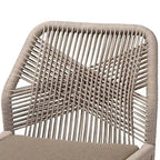 Chaise de salle à manger moderne de style transitionnel en acajou tissée de corde – Gris