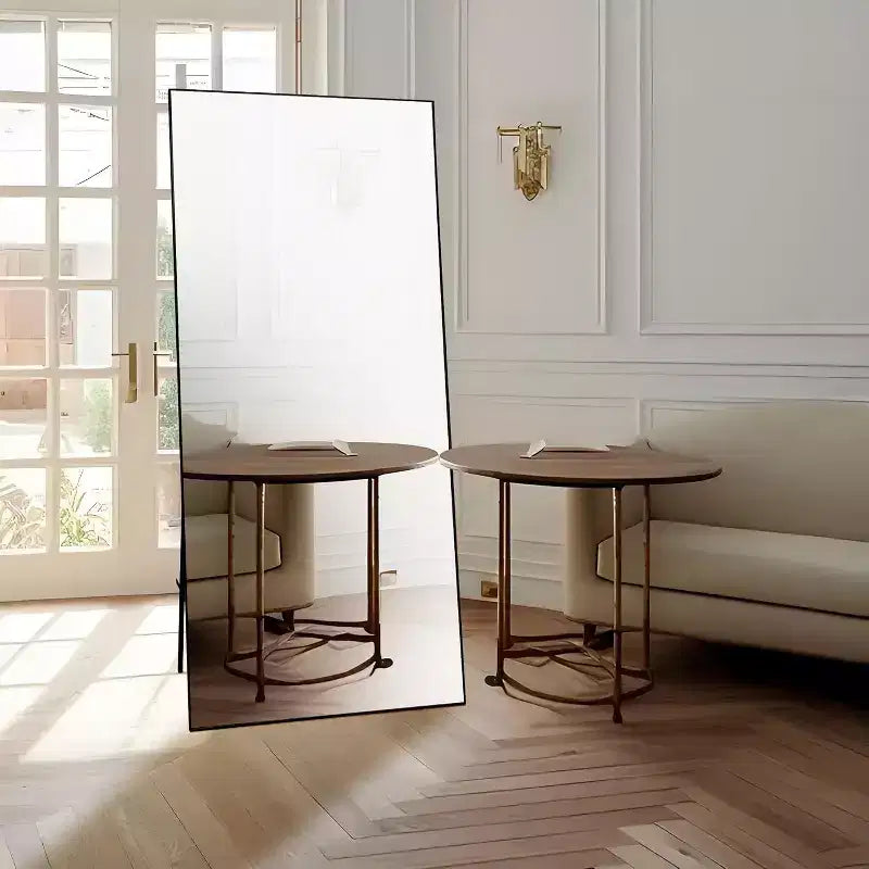 Miroir sur pied 76x34, miroir intégral pour chambre ou vestiaire, peut être autonome, suspendu ou appuyé contre le mur