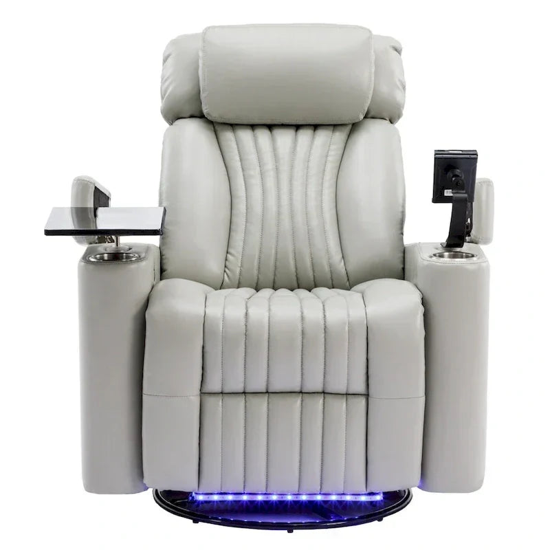 Fauteuil inclinable motorisé de cinéma maison multifonctionnel pivotant à 270°