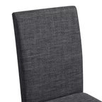 Subrtex Chaise de salle à manger Parsons rembourrée en bois massif et lin (Lot de 2)