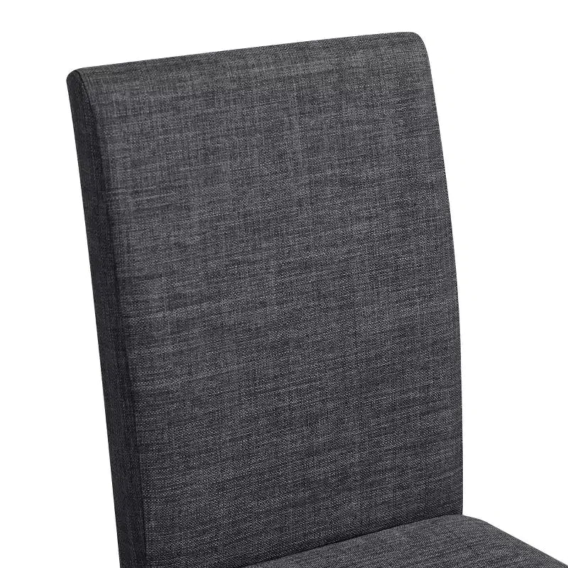 Subrtex Chaise de salle à manger Parsons rembourrée en bois massif et lin (Lot de 2)