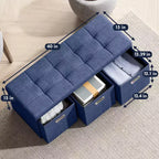 Banc de rangement pliant Ornavo Home de 101,6 cm avec tiroirs, parfait pour le salon, la chambre et l'entrée