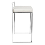 Tabouret de comptoir Silver Orchid Forrest en acier inoxydable empilable et entièrement soudé (lot de 2)