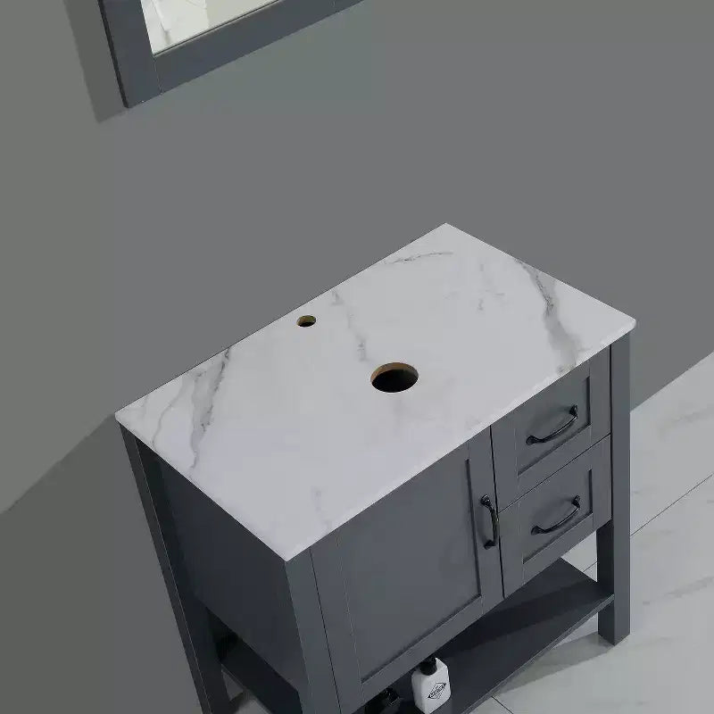 Meuble-lavabo de 30 po gris / Miroir et dessus seulement