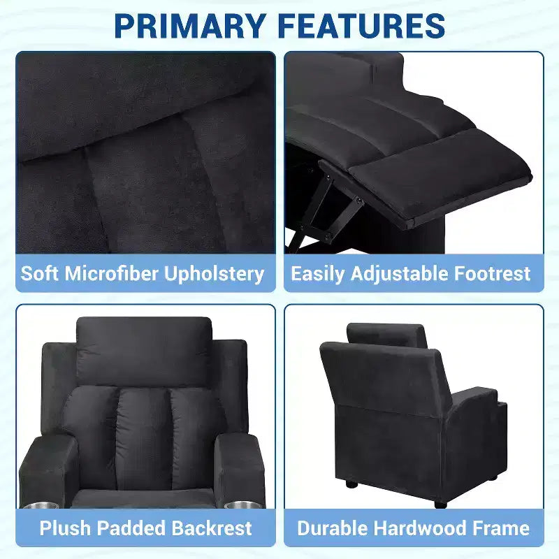 Fauteuil inclinable pour enfants Home Imports Emporium, fauteuil inclinable en peluche pour les tout-petes de 15 ans, fauteuil rembourré confortable pour chambre d'enfant ou chambre à coucher