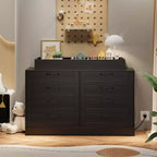 Commode Zstar 5 tiroirs pour Chambre, Commode verticale de 105 cm de haut avec Rangement Autonome, Coffre de Rangement en Bois pour Salon, Blanc