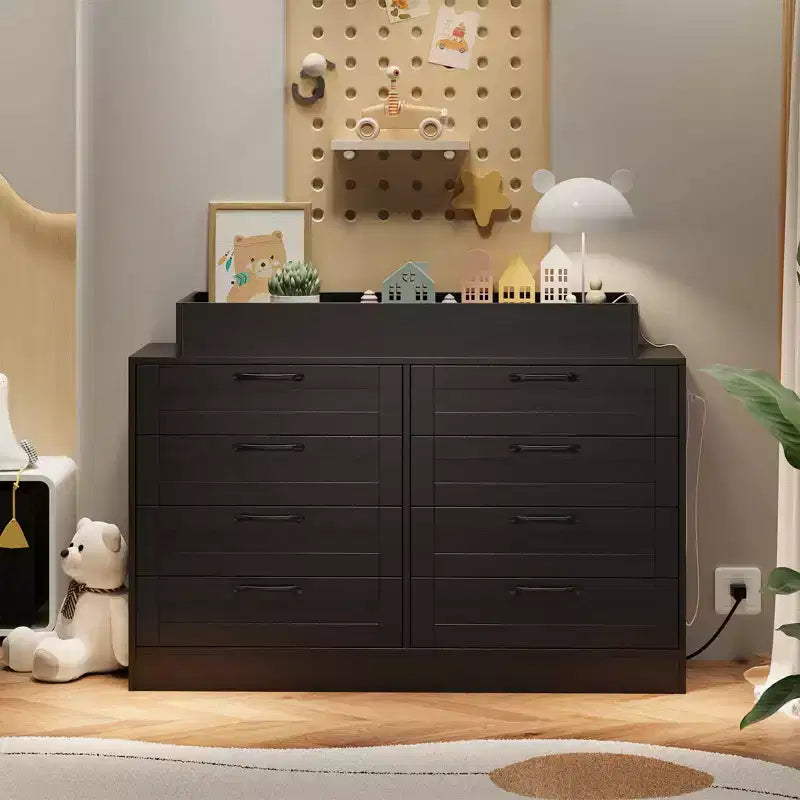 Commode Zstar 5 tiroirs pour Chambre, Commode verticale de 105 cm de haut avec Rangement Autonome, Coffre de Rangement en Bois pour Salon, Blanc