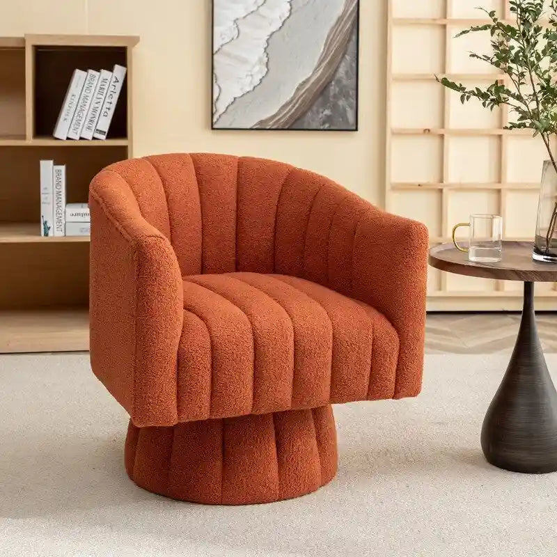 Fauteuil rond pivotant SEYNAR Modern Glam en velours