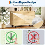 Commode à 6 tiroirs GustoWave, commode en bois avec pieds en métal et kit anti-basculement, meuble de rangement à coins arrondis pour chambre ou salon