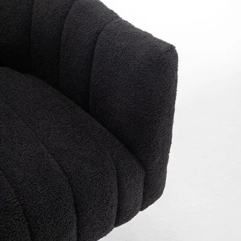 Fauteuil rond pivotant SEYNAR Modern Glam en velours