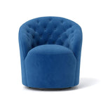 Fauteuil baril pivotant à 360 degrés SEYNAR moderne en velours avec dossier capitonné, lot de 2