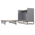 Lit escamotable Queen Size Whisen Modern Design, repliable en armoire avec pieds en fer