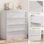 Commode de chambre à 4 tiroirs GustoWave, table de chevet blanche à 4 tiroirs avec grand rangement, petite commode de rangement pour entrée