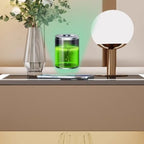 Table de chevet avec rangement à tiroirs, recharge sans fil et éclairage LED