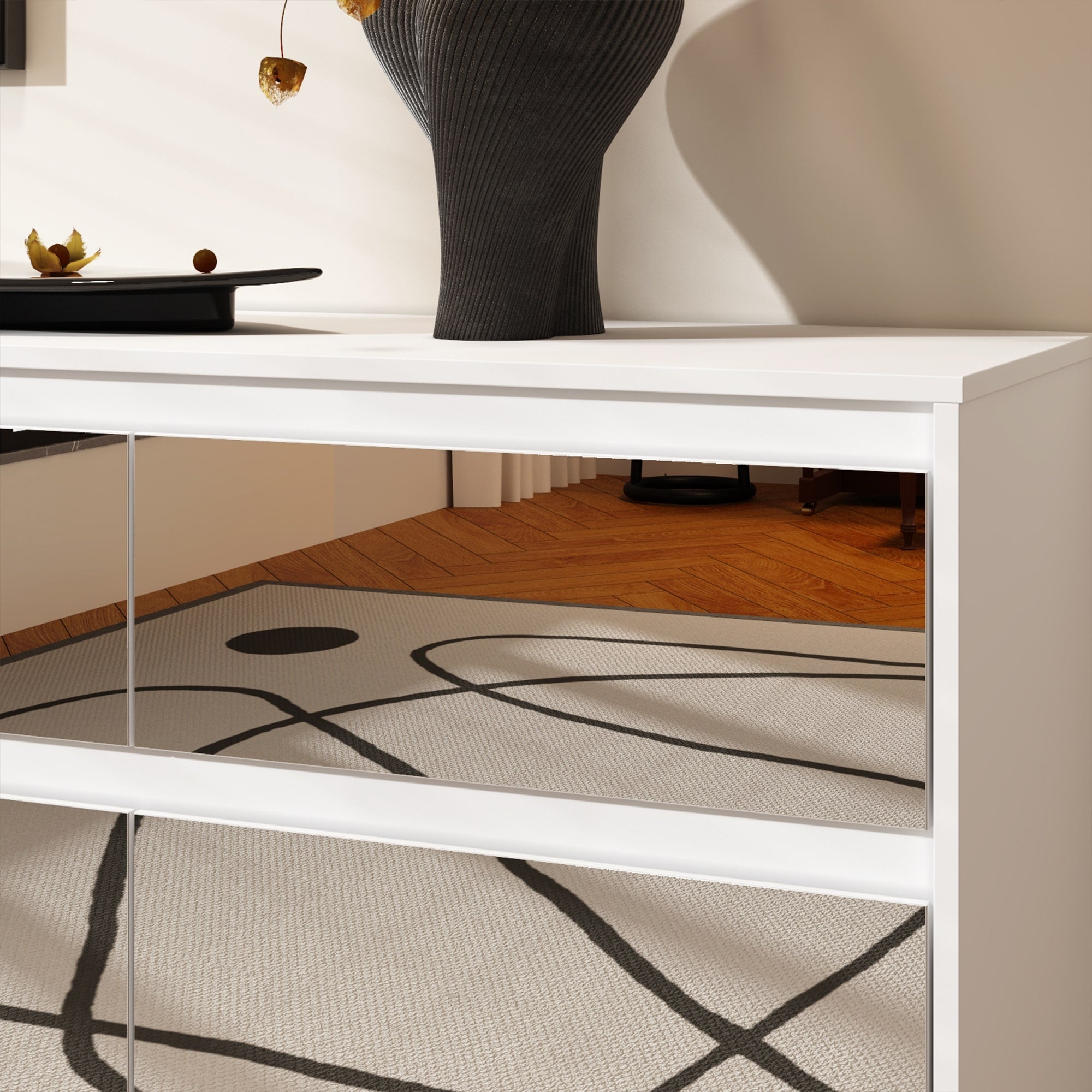 Commode à 9 tiroirs de 63 W, commode d'appoint pour salon, chambre à coucher