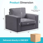 Mjkone Fauteuil pivotant moderne 360°, Fauteuil carré rembourré, Canapé simple confortable en chenille