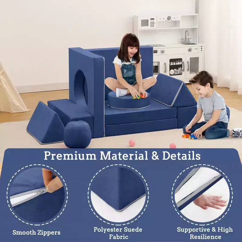 Canapé pour enfants 12 pièces, canapé de jeu modulaire pour enfants pour stimuler la créativité, canapé modulable, mobilier de chambre et de salle de jeux pour tout-petits, pour dormir et lire