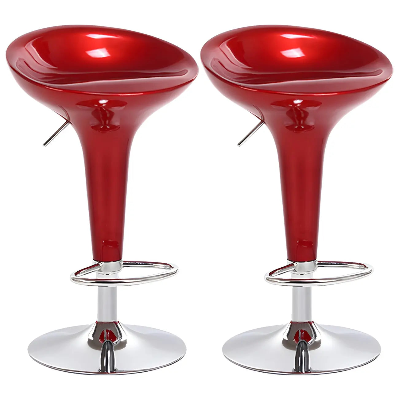 Tabouret de bar pivotant en plastique chromé réglable en hauteur
