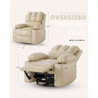 Fauteuil inclinable manuel, canapé inclinable en cuir PU, fauteuil moderne et confortable pour chambre ou salon, fauteuil inclinable en cuir pour adultes