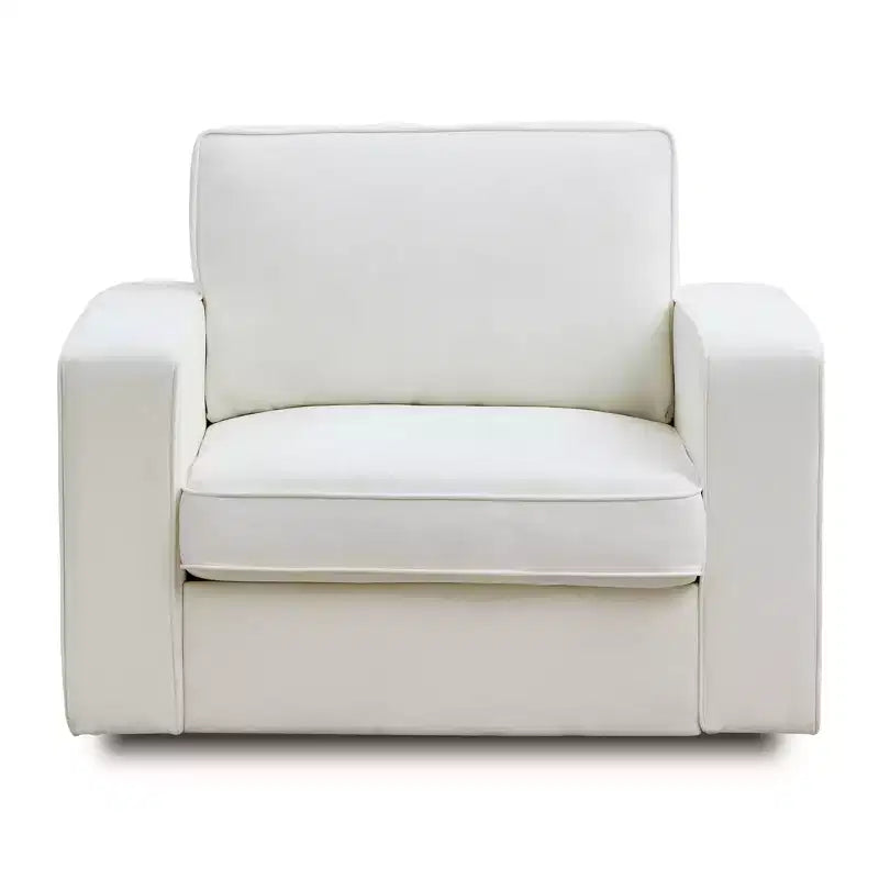Mjkone Fauteuil pivotant moderne 360°, Fauteuil carré rembourré, Canapé simple confortable en chenille