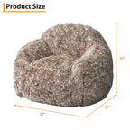 Pouf géant en fausse fourrure douce avec accoudoirs, garni de mousse, confortable pour la chambre, le salon, la lecture et les jeux