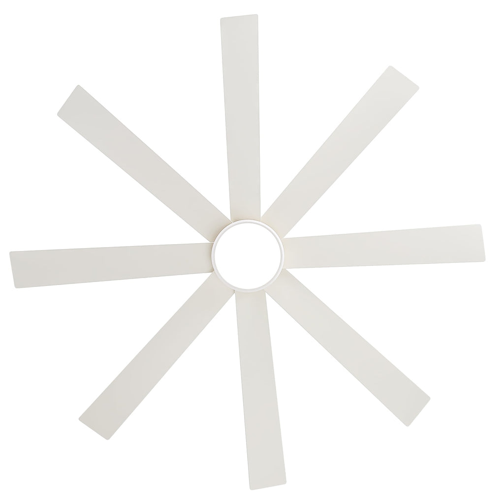 Ventilateur de plafond de 65 pouces à 8 pales noires avec lumière LED et télécommande