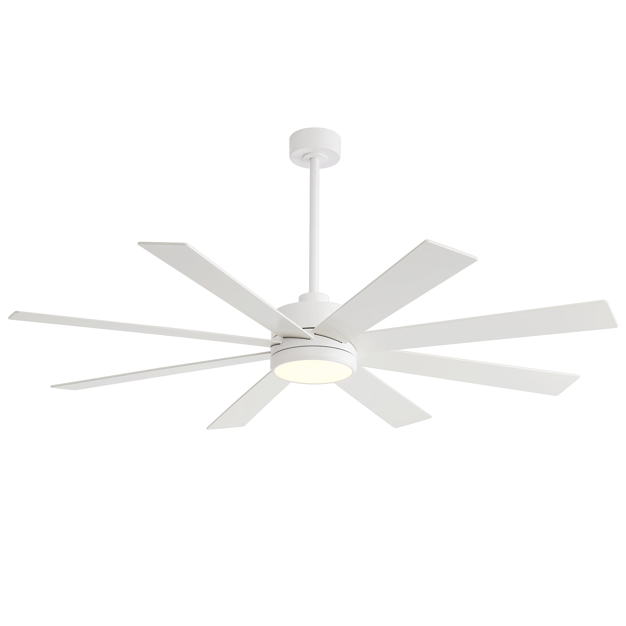 Ventilateur de plafond de 65 pouces à 8 pales noires avec lumière LED et télécommande
