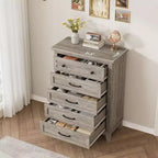 Commode à 5 tiroirs pour chambre à coucher, commode verticale haute de 105 cm avec rangement, commode de rangement en bois pour salon, chambre à coucher