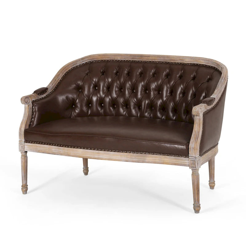 Causeuse capitonnée Faye par Christopher Knight Home