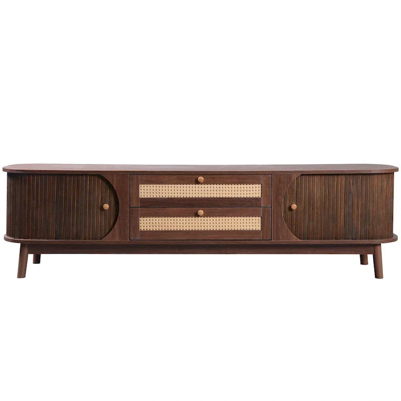 Meuble TV en rotin de style ferme moderne
