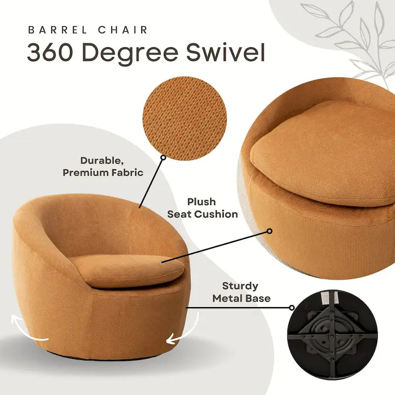 Fauteuil club moderne pivotant Winnie de Roundhill Furniture