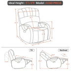 Fauteuil inclinable, pivotant et berçant électrique en similicuir avec appuie-tête réglable pour chambre de bébé, PR616