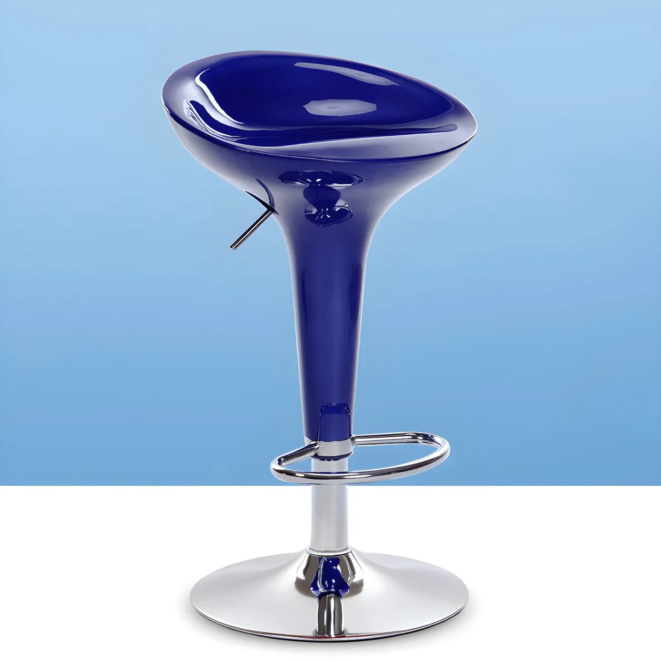 Tabouret de bar pivotant en plastique chromé réglable en hauteur